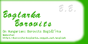 boglarka borovits business card